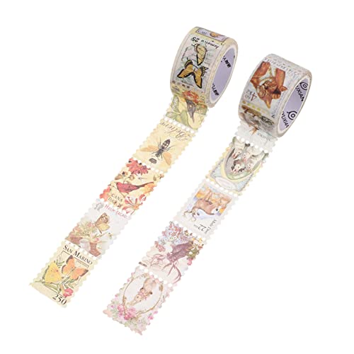 NOLITOY 2 Rollen Vintage Washi Tape Retro Briefmarken Design Klebeband für Scrapbooking DIY Sticker Dekoratives Klebeband mit Haftstarken Aufklebern für Kreative Handwerksprojekte NOLITOY 2 Rollen Vintage Washi Tape Retro Briefmarken Design Klebeband für Scrapbooking DIY Sticker Dekoratives Klebeband mit Haftstarken Aufklebern für Kreative Handwerksprojekte von NOLITOY