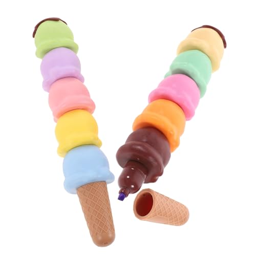NOLITOY 2 Sätze Eiscreme förmige Highlighter Stifte Praktisch Tragbar Marker für Schule Studium Notizen Journal Scrapbook Zubehör für Schüler NOLITOY 2 Sätze Eiscreme förmige Highlighter Stifte Praktisch Tragbar Marker für Schule Studium Notizen Journal Scrapbook Zubehör für Schüler von NOLITOY