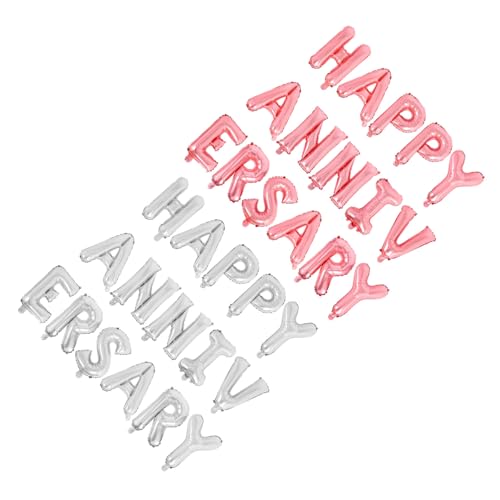 NOLITOY 2 Sätze Happy Anniversary Folienballons Aluminium Buchstaben Dekoration für Hochzeit Party Romantisch Wiederverwendbar Schnell Aufblasbar NOLITOY 2 Sätze Happy Anniversary Folienballons Aluminium Buchstaben Dekoration für Hochzeit Party Romantisch Wiederverwendbar Schnell Aufblasbar von NOLITOY