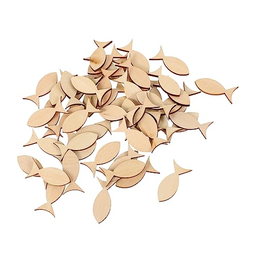 NOLITOY 2 Sätze Holzfische Dekoration Unbehandelte Holzplättchen Fischform Für Diy Bastelprojekte Für Kreative Gestaltungen Und Persönliche Verzierungen 100 Stück * 2 von NOLITOY