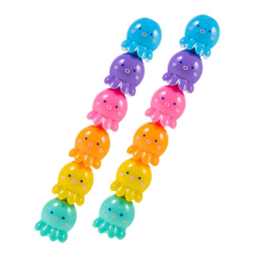 NOLITOY 2 Sätze Mini Octopus Highlighter Pens Stapelbare Bunte Fluoreszierende Marker für Schüler Handliche Kleine Marker mit Leuchtenden Farben zum Schreiben Zeichnen Basteln und von NOLITOY