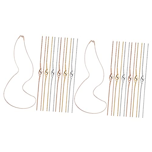 NOLITOY 2 Sätze Teiliges Ketten Für Schmuck Diy Hochwertige Snake Chains Mit Karabinerverschlüssen Silber Und Roségold Für Halskettenherstellung 12 Stücke * 2 von NOLITOY