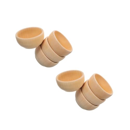 NOLITOY 2 Sätze Teiliges Set Holzschalen Unfertige Diy Bastelmaterialien Für Kreative Projekte Für Holzdekoration 4 Stück * 2 von NOLITOY