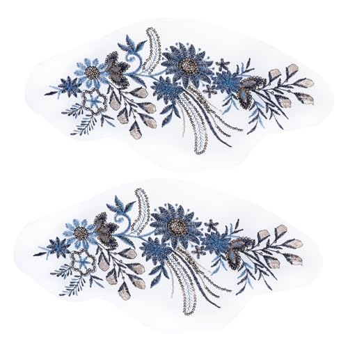 NOLITOY 2 Stück Blumen Patches Aufnäher mit Glitzer Blau Bestickte Stoffapplikationen zum Aufnähen für DIY Kleidung Taschen und Bastelarbeiten Individuelle Modegestaltung NOLITOY 2 Stück Blumen Patches Aufnäher mit Glitzer Blau Bestickte Stoffapplikationen zum Aufnähen für DIY Kleidung Taschen und Bastelarbeiten Individuelle Modegestaltung von NOLITOY