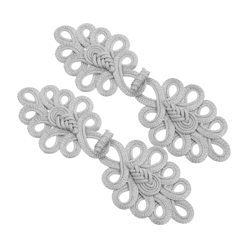 NOLITOY 2 Stück Chinesische Knoten Knöpfe Gold silber Faden Knopfverschluss Vintage Stil für Cardigan Mantel DIY Nähen Kleidung Dekoration NOLITOY 2 Stück Chinesische Knoten Knöpfe Gold silber Faden Knopfverschluss Vintage Stil für Cardigan Mantel DIY Nähen Kleidung Dekoration von NOLITOY