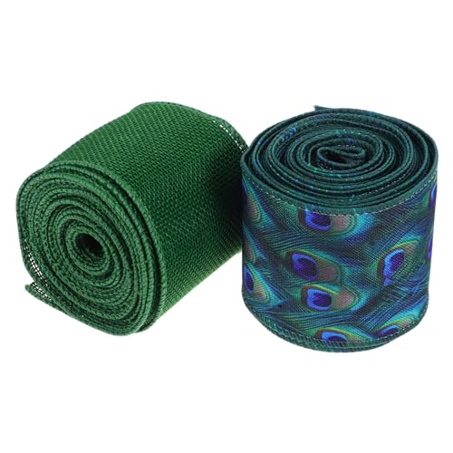 NOLITOY 2 Stück Grüne Drahtkantenbänder Polyester Pfauenfeder Flexibel für Weihnachtskränze Schleifen Geschenkverpackung Partydekoration Diy Zuhause NOLITOY 2 Stück Grüne Drahtkantenbänder Polyester Pfauenfeder Flexibel für Weihnachtskränze Schleifen Geschenkverpackung Partydekoration Diy Zuhause von NOLITOY