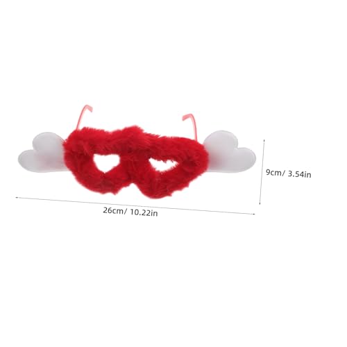 NOLITOY 2 Stück Herzförmige Plüsch Sonnenbrillen Kuschelig Weiche Samt Brillen Trendige Partybrille für Damen und Lustige Valentinstag Accessoires von NOLITOY
