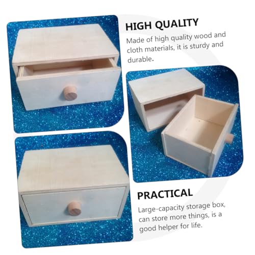 NOLITOY 2 Stück Holz aufbewahrungsbox Kleine DIY Schubladenbox Langlebig Multifunktional Schmuck Kosmetik Organizer Vintage Stil Praktische Aufbewahrung für Kleine Geschenke und von NOLITOY