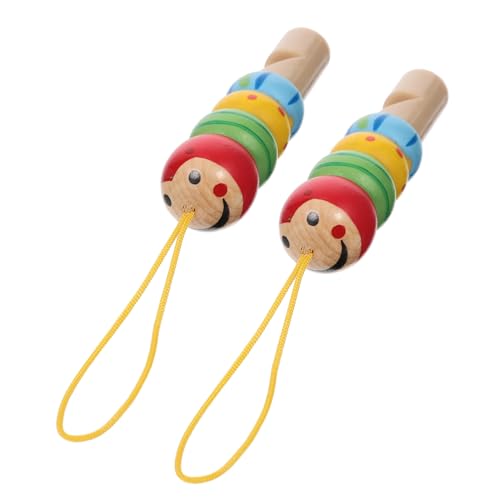 NOLITOY 2 Stück Holzpfeife Pädagogisch Musikalisches für Kleinkinder Fördert Lungenkapazität und Mundmuskeln Sicher und Tragbar Lerninstrument für Babyspiele und Partys von NOLITOY