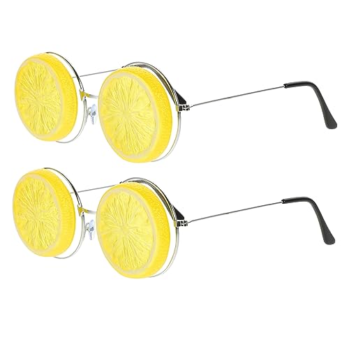 NOLITOY 2 Stück Lustige Brille Luau Partybrille Retro Strandparty-brille Gläser Geformt Brillen Für Fotoautomaten Rave-brille Zitrone Baustützen Gurkenglas Yellow von NOLITOY