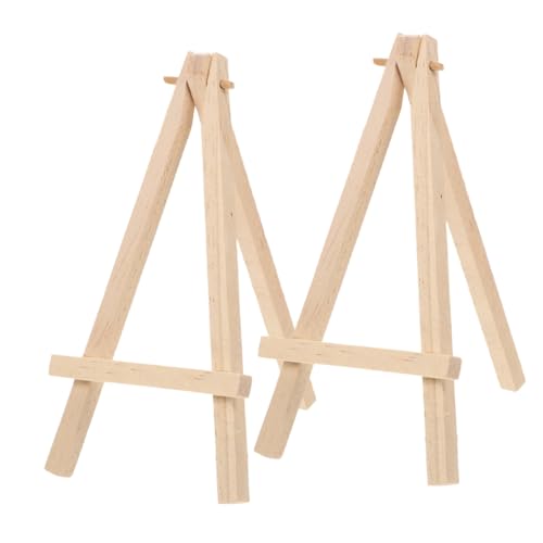 NOLITOY 2 Stück Mini Holz Staffelei Tischstaffelei mit Stativstruktur für Karten Fotos Kleine Bilderrahmen Stabiler Holz Display Ständer für Zuhause Büro Kunsthandwerk von NOLITOY
