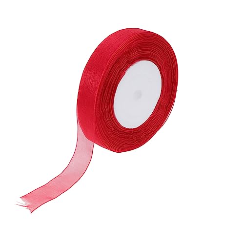 NOLITOY 2 Stück Organza Satinband Rot Transparentes Dekoband für Hochzeiten DIY Projekte Geschenkverpackung und Kreative Bastelarbeiten von NOLITOY