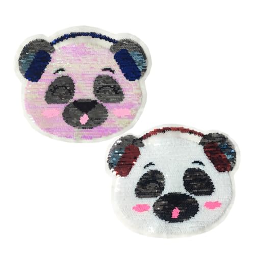 NOLITOY 2 Stück Panda Bügelbilder mit Wendbaren Farbwechselnden Pailletten Bestickte Stoffaufnäher Langlebige Cartoon Tierpatches für Kleidung und Accessoires NOLITOY 2 Stück Panda Bügelbilder mit Wendbaren Farbwechselnden Pailletten Bestickte Stoffaufnäher Langlebige Cartoon Tierpatches für Kleidung und Accessoires von NOLITOY
