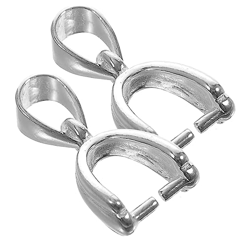 NOLITOY 2 Stück Silber Anhänger Verschlüsse für DIY Schmuckherstellung Hautfreundliche und Leichte Verbindungselemente für Ketten Armbänder und Kristallanhänger von NOLITOY