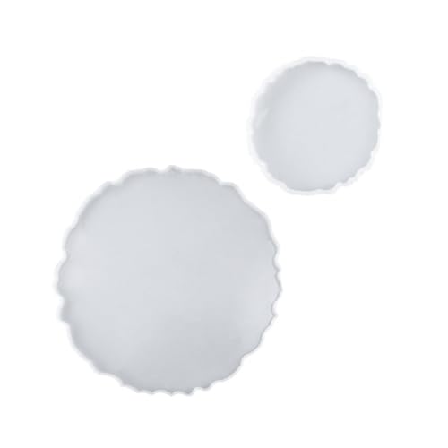 NOLITOY 2 Stück Silikonform Runde DIY Serviertabletts Silikon Gießform Handwerk Langlebig Hitzebeständig für Snacks Kuchen Obst Epoxidharz Tray Mold Kreativ Gestalten von NOLITOY