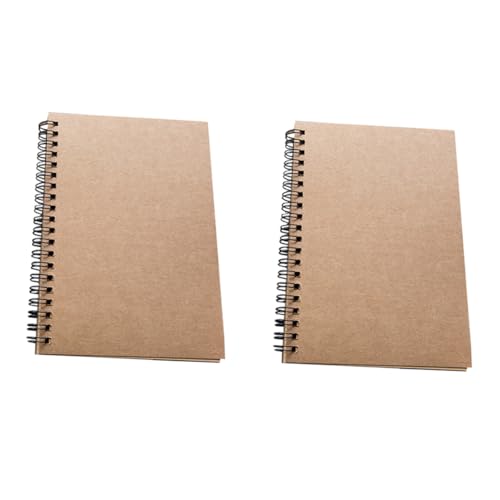 NOLITOY 2 Stück Spiralnotizbuch Kraftpapier Skizzenbuch Blanko Spiralbindung Kreatives Journal für Zeichnen Malen von NOLITOY