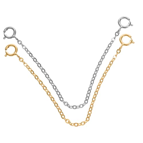 NOLITOY 2 Stück Sterling Silber Verlängerungsketten Verlängerung Schmuckkette DIY Armband Halskette Zubehör Weißgold Goldfarben Einfache Montage für Individuelle Schmuckgestaltung NOLITOY 2 Stück Sterling Silber Verlängerungsketten Verlängerung Schmuckkette DIY Armband Halskette Zubehör Weißgold Goldfarben Einfache Montage für Individuelle Schmuckgestaltung von NOLITOY