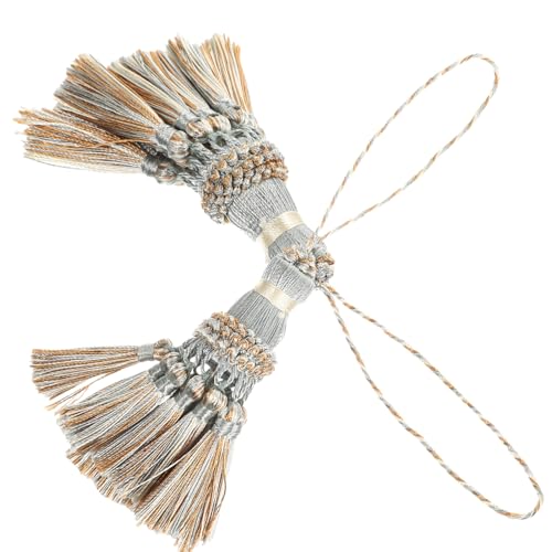 NOLITOY 2 Stück Tassel Dekoration Polyester Anhänger Kreative DIY Quaste Vorhang Deko Ornament Ethno Stil Blau für Kissen Gardinen Handwerk Zubehör von NOLITOY