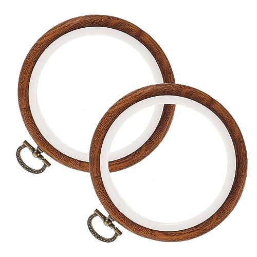 NOLITOY 2 Stück Teiliges Oval aus Robustem Pp kunststoff Imitation Holzoptik Vielseitig für Kreuzstich Stickerei Quilten und DIY deko Langlebig und Stabil für Hobbyhandwerk von NOLITOY