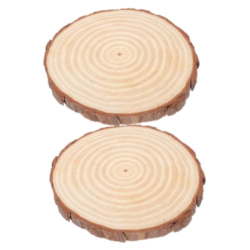 NOLITOY 2 Stück Unbehandelte Runde Holzscheiben Ø Blanke Holzplättchen zum Basteln DIY Partydeko Hochzeit Geschenkidee Kreative Holzstücke Holzplatten von NOLITOY