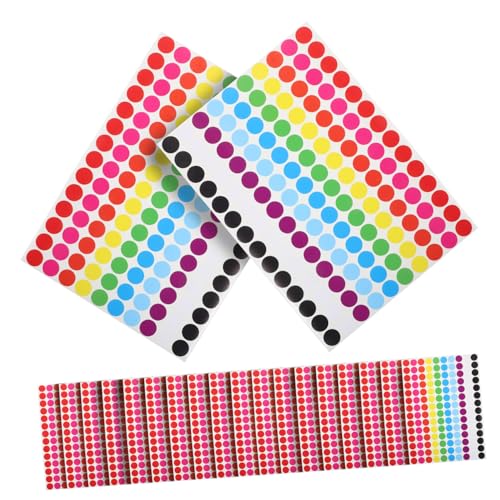NOLITOY 20 Blatt Selbstklebende Farbige Runde Punkte Aufkleber Klebepunkte Ablösbar Kleine DIY Markierungsetiketten Zum Beschriften Für Büro Haushalt Lager Organisieren von NOLITOY