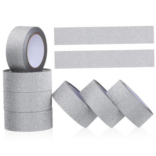 NOLITOY 20 Rollen Glitzer Washi Tape Selbstklebendes Dekoratives Bastelband für Scrapbooking DIY Geschenkverpackung Glänzende Bunte Klebebänder für Kreative Kunst Handwerk von NOLITOY