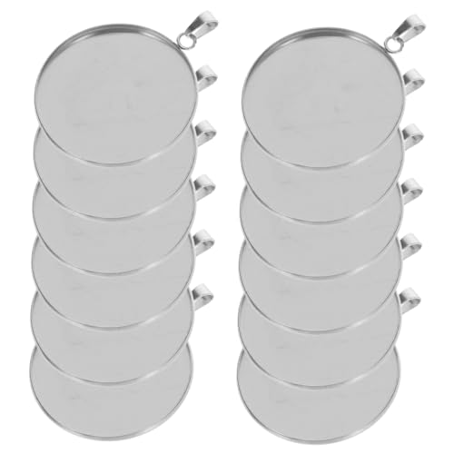NOLITOY 20 Stück Anhänger Aus Edelstahl Hängetabletts Mit Runder Lünette Rostfrei Halter Halskettenrohlinge Für Schmuck Hängetabletts-kit Runde Lünette Tabletts Cabochon-tablett Silber 1 NOLITOY 20 Stück Anhänger Aus Edelstahl Hängetabletts Mit Runder Lünette Rostfrei Halter Halskettenrohlinge Für Schmuck Hängetabletts-kit Runde Lünette Tabletts Cabochon-tablett Silber 1 von NOLITOY