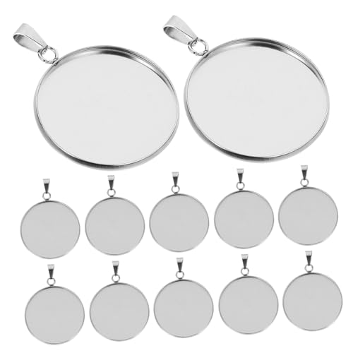 NOLITOY 20 Stück Anhänger aus Edelstahl DIY Anhängerhalter machen runden rostfrei Schmuckständer Halskettenhalter Reiz Halsketten-Charm-Schmuckherstellung Schmuckzubehör Lünetten Silber NOLITOY 20 Stück Anhänger aus Edelstahl DIY Anhängerhalter machen runden rostfrei Schmuckständer Halskettenhalter Reiz Halsketten-Charm-Schmuckherstellung Schmuckzubehör Lünetten Silber von NOLITOY
