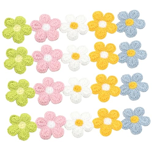 NOLITOY 20 Stück Bestickter Blumenkopfschmuck Flecken Stoffaufkleber Kleidungsflicken Jacke rucksack patch Kleidungs-Patches kompakte Kleiderflicken Aufnäher für Kleidung Polyester von NOLITOY