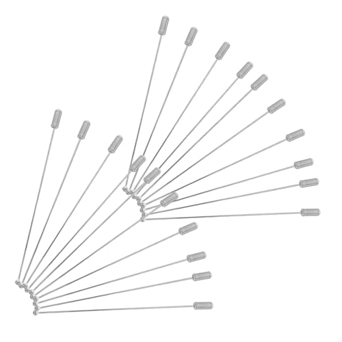 NOLITOY 20 Stück Boutonniere Pins Metall mit Rostfreien Stopppern Lange Gerade Sicherheitsnadeln Leichte DIY Anstecknadeln für Kleidung Vielseitig Tragbar für Damen Pullover Hüte Revers von NOLITOY