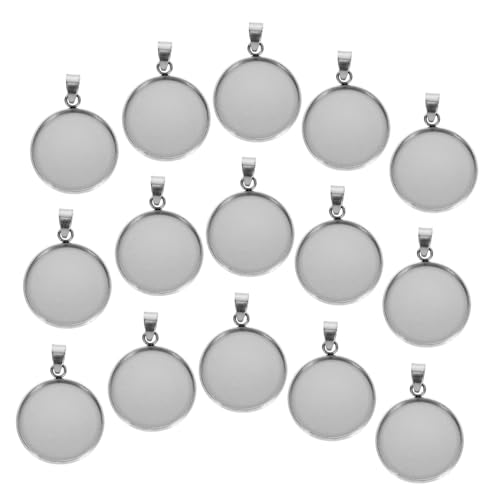 NOLITOY 20 Stück Edelstahl Anhänger Rohlinge Rundes Lünette Tablett DIY Schmuck Zubehör für Halsketten Cabochon Fassung für Personalisierte Anhänger Gestaltung NOLITOY 20 Stück Edelstahl Anhänger Rohlinge Rundes Lünette Tablett DIY Schmuck Zubehör für Halsketten Cabochon Fassung für Personalisierte Anhänger Gestaltung von NOLITOY