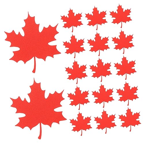 NOLITOY 20 Stück Herbstblatt-Papierausschnitt Blätter Pergament Form kleines Herbstdekor Ahornblattverzierung Herbst-Ahornblatt-Scherenschnitte Erntedekorationen Glitzerpapierblatt rot von NOLITOY