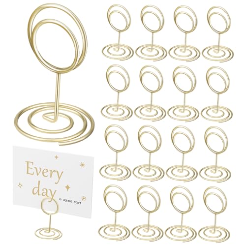 NOLITOY 20 Stück Mini Goldfarbene Tischkartenhalter Runde Fotohalter Stabile Spiralbasis für Hochzeiten Partys Tischdekoration Namens Menükartenständer NOLITOY 20 Stück Mini Goldfarbene Tischkartenhalter Runde Fotohalter Stabile Spiralbasis für Hochzeiten Partys Tischdekoration Namens Menükartenständer von NOLITOY