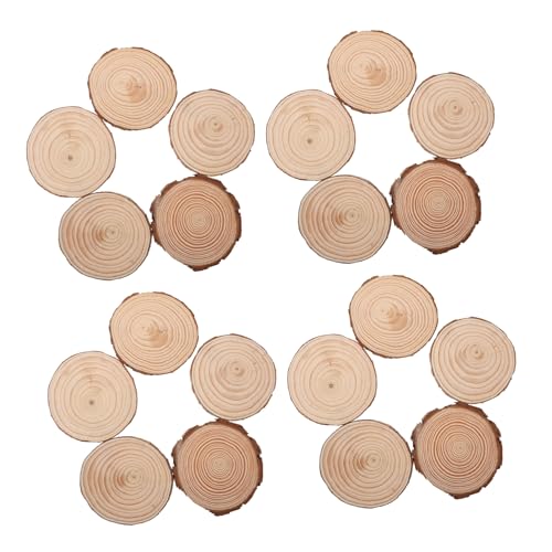 NOLITOY 20 Stück Naturholzscheiben: 4,32 Zoll, Unbehandeltes Kiefernholz, Rund, Für Kinder, Diy-kunst Und Handwerk, Untersetzer, Rustikale Hochzeitsmittelstücke, Heimdekoration von NOLITOY