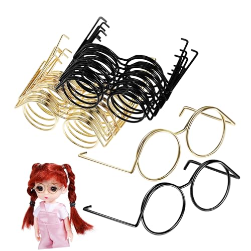 NOLITOY 20 Stück Puppenbrille Sonnenbrillen für Puppen Kostüm Brillen Bastel Requisiten Goldene und Schwarze Rahmen für Kreative Gestaltung und Fotografie NOLITOY 20 Stück Puppenbrille Sonnenbrillen für Puppen Kostüm Brillen Bastel Requisiten Goldene und Schwarze Rahmen für Kreative Gestaltung und Fotografie von NOLITOY