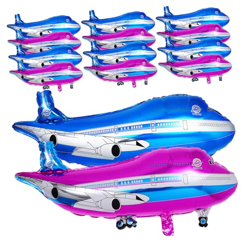 NOLITOY 20 Stück Teiliges Aluminiumfolien Flugzeugform Farbenfrohe Partydeko für Kindergeburtstag Leicht Reißfest Wiederverwendbar für Babyparty und Festveranstaltungen von NOLITOY