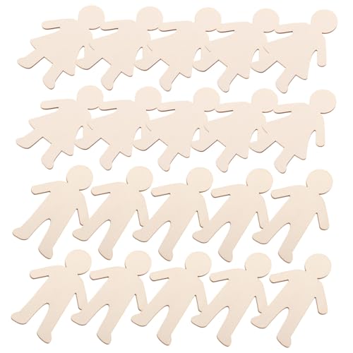 NOLITOY 20 Stück Teiliges DIY Holzornamente Blanko Holzfiguren für Jungen und Mädchen Kreative Graffiti Bastelornamente Handgefertigte Dekoration für Zuhause Fördert Künstlerischen von NOLITOY