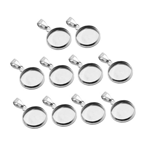NOLITOY 20 Stück Teiliges Edelstahl Anhänger Tabletts Rund DIY Schmuckhalter für Kettenanhänger Bastelzubehör Geeignet für Armband und Cabochon Lünette Schmuckherstellung NOLITOY 20 Stück Teiliges Edelstahl Anhänger Tabletts Rund DIY Schmuckhalter für Kettenanhänger Bastelzubehör Geeignet für Armband und Cabochon Lünette Schmuckherstellung von NOLITOY