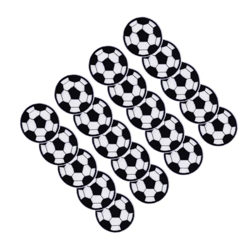 NOLITOY 20 Stück Teiliges Gestickter Fußball Aufnäher zum Aufbügeln Bunte Applikationen für Kleidung Taschen Schuhe und Hüte Waschbare DIY Patches zur Reparatur und Dekoration von NOLITOY