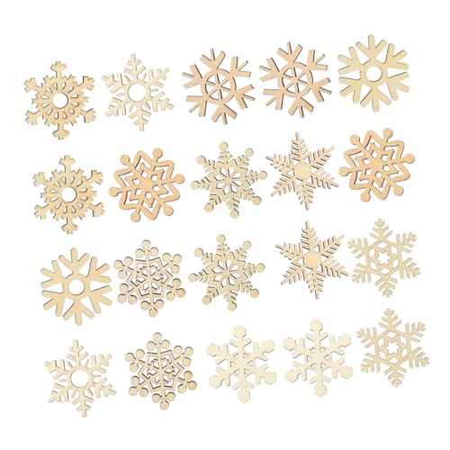 NOLITOY 20 Stück Teiliges Holzanhänger Schneeflocken Filigran Geschnittene Holzornamente für DIY Bastelprojekte Robuste Naturholzscheiben Vielseitige Weihnachtsdeko für Party und NOLITOY 20 Stück Teiliges Holzanhänger Schneeflocken Filigran Geschnittene Holzornamente für DIY Bastelprojekte Robuste Naturholzscheiben Vielseitige Weihnachtsdeko für Party und von NOLITOY