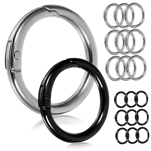 NOLITOY 20 Stück Teiliges Metallringe Clips aus Zinklegierung Runde O Ring Karabiner in Silber und Schwarz Vielseitig für Schlüsselanhänger DIY Schmuckherstellung Langlebig und Einfach zu NOLITOY 20 Stück Teiliges Metallringe Clips aus Zinklegierung Runde O Ring Karabiner in Silber und Schwarz Vielseitig für Schlüsselanhänger DIY Schmuckherstellung Langlebig und Einfach zu von NOLITOY