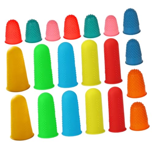 NOLITOY 20 Stück Teiliges Silikon Fingerschutz Rutschfeste Verschleißfeste Fingerlinge Elastisch und Handlich Multifunktional für Handwerk Garten Büro und Küche Passend für Kleine bis von NOLITOY