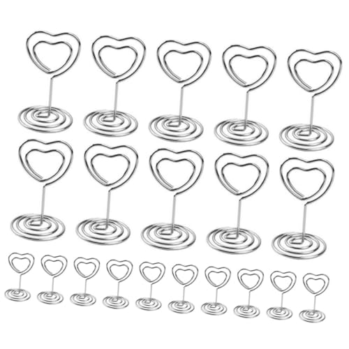 NOLITOY 20 Stück Teiliges Tischkartenhalter aus Silberfarbenem Metall mit Herz clip und Standfuß Kreative Memo Fotoklammern für Hochzeit Party Büro und Tischdeko NOLITOY 20 Stück Teiliges Tischkartenhalter aus Silberfarbenem Metall mit Herz clip und Standfuß Kreative Memo Fotoklammern für Hochzeit Party Büro und Tischdeko von NOLITOY