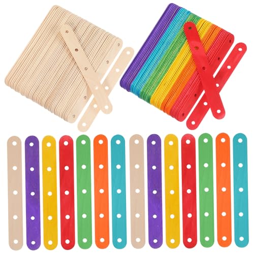 NOLITOY 200 Stk. Bunte und Naturfarbene Eisstiele mit Löchern Holzstäbchen zum Basteln DIY Kunsthandwerk Sichere Griffigkeit für Kreative Bastelprojekte und Miniaturmodelle NOLITOY 200 Stk. Bunte und Naturfarbene Eisstiele mit Löchern Holzstäbchen zum Basteln DIY Kunsthandwerk Sichere Griffigkeit für Kreative Bastelprojekte und Miniaturmodelle von NOLITOY