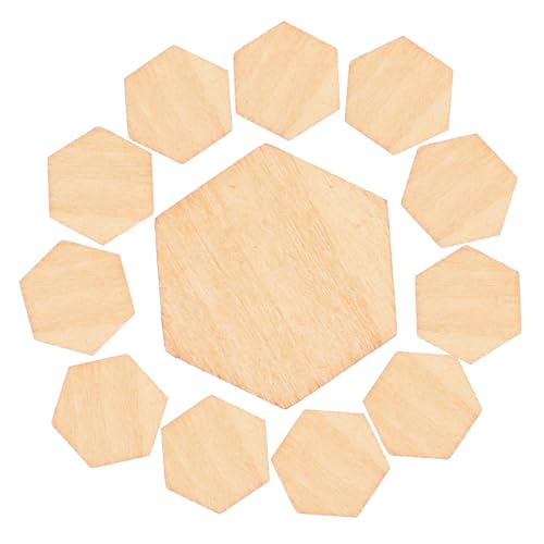 NOLITOY 200 Stück Buchenholz Sechseckige Holzformen Bastelverzierungen für Hochzeiten Geburtstagsfeiern und Weihnachten Diy Dekorationen Hochwertigem Naturholz von NOLITOY