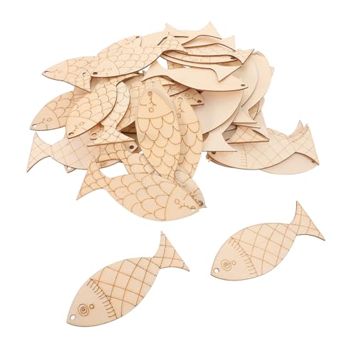NOLITOY 200 Stück Hängende Holzfisch Dekorationen mit Hohlem Design Nautische Küstenwandkunst Handgefertigte Diy Bemalbare Fische für Kreative Wohnraumdeko und von NOLITOY