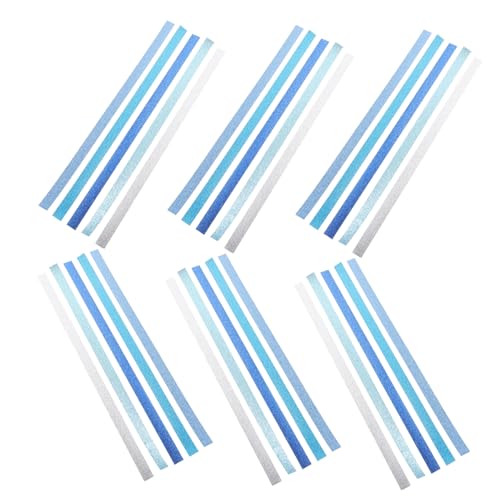 NOLITOY 200 Stück Origami Papierstreifen Doppelseitig Glitzerndes Bastelpapier in Farbverlauf Blau Geeignet für DIY Sternfalten Handliches Faltpapier für Kreative Kunstprojekte und von NOLITOY