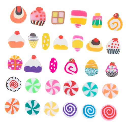 NOLITOY 200 Stück Polymer Clay Perlen Mix Früchte Süßigkeiten Weiche Bastelperlen zum Auffädeln für DIY Armband Halskette Schmuckherstellung Kreative Charms für Telefonkette Zubehör von NOLITOY