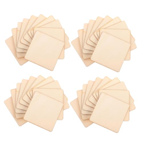 NOLITOY 200 Stück Quadratische Holzstücke Unlackierte Glatte Bastelholzscheiben für DIY Gravur Brandmalerei Schulprojekte und Vielseitige Holzkunst Natürliche Maserung Blanko Holz Quadrate von NOLITOY