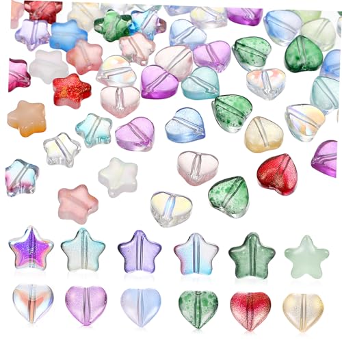 NOLITOY 200 Stück Teiliges Bunte Glasperlen mit Stern Herzform DIY Schmuckherstellung Perlen für Armband Halskette Anhänger Bastelprojekte und Dekorationen Geeignet NOLITOY 200 Stück Teiliges Bunte Glasperlen mit Stern Herzform DIY Schmuckherstellung Perlen für Armband Halskette Anhänger Bastelprojekte und Dekorationen Geeignet von NOLITOY